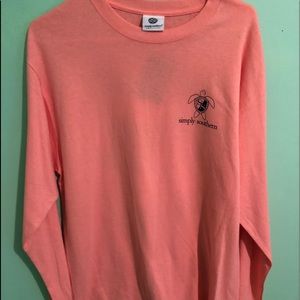 coral Simply Southern tailgate long sleeve